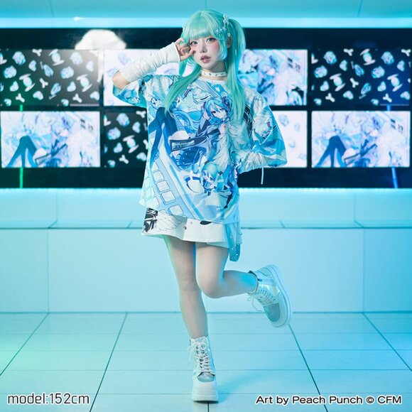 NEW ACDC RAG x Hatsune Miku Forever White Blue Tee - Picture 7 of 8